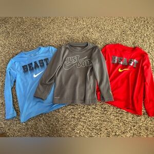 Boys Nike long sleeve tees, size 7